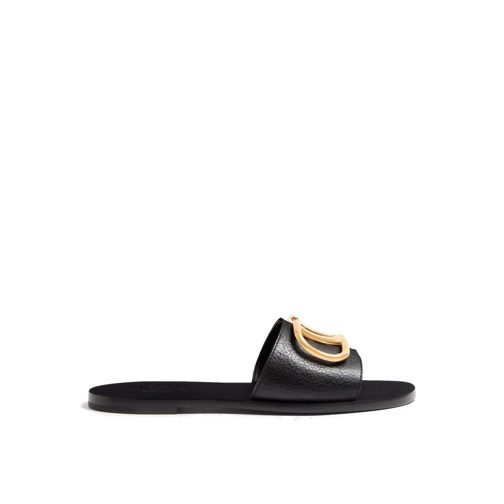 Valentino Garavani Black Calfskin Sandals