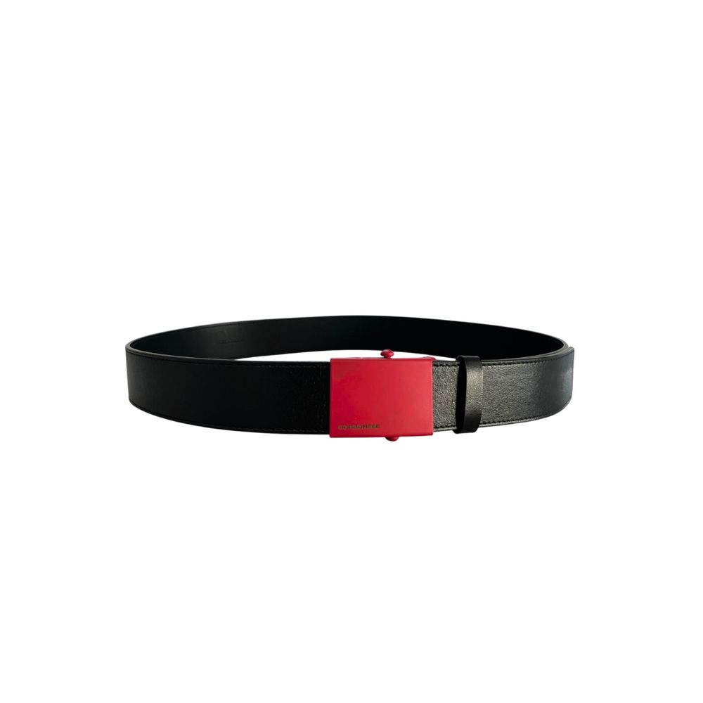 Borbonese Black Leather Men Belt