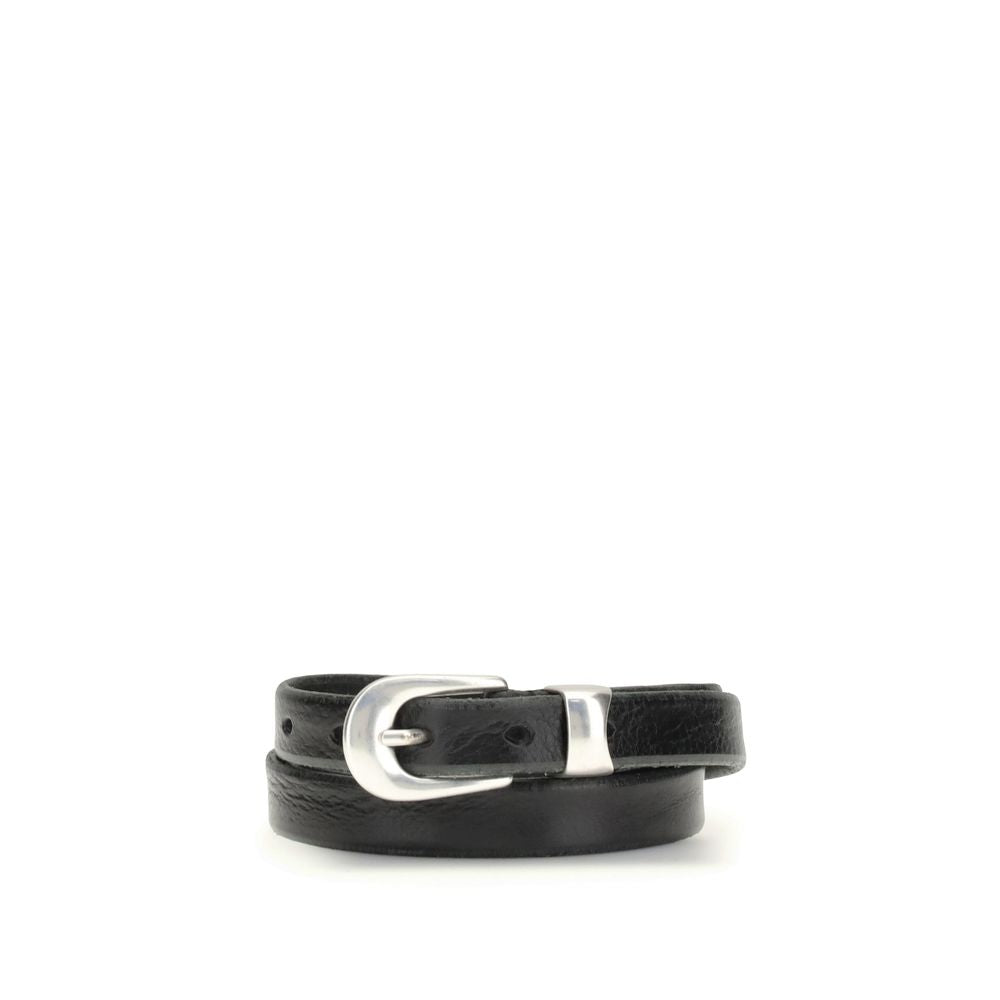 Our Legacy Black Calf Leather Bos Taurus Thin Belt
