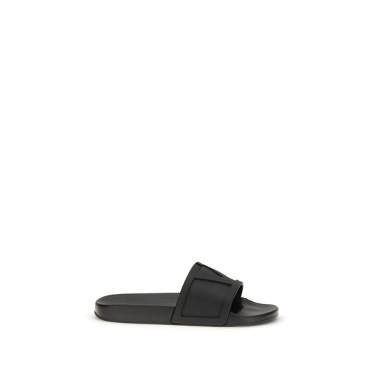 Valentino Garavani Black Rubber Sandals