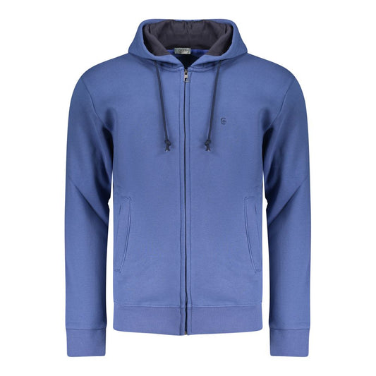 Coveri Moving Blue Cotton Men's Hoodie Sweatshirt