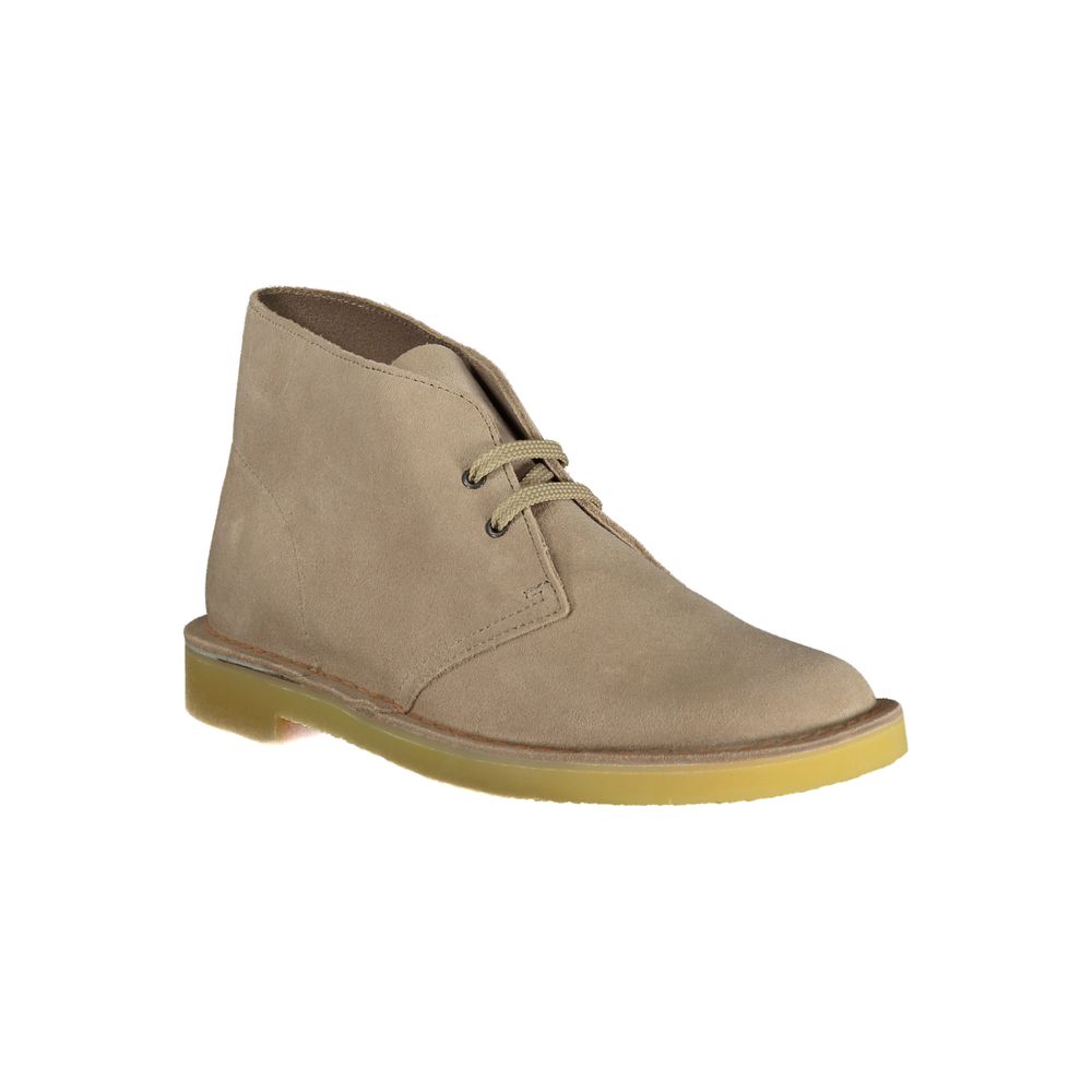 Clarks Beige Leather Ankle Boots