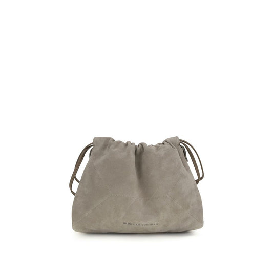 Brunello Cucinelli Gray Calf Leather Bos Taurus Clutch Bag