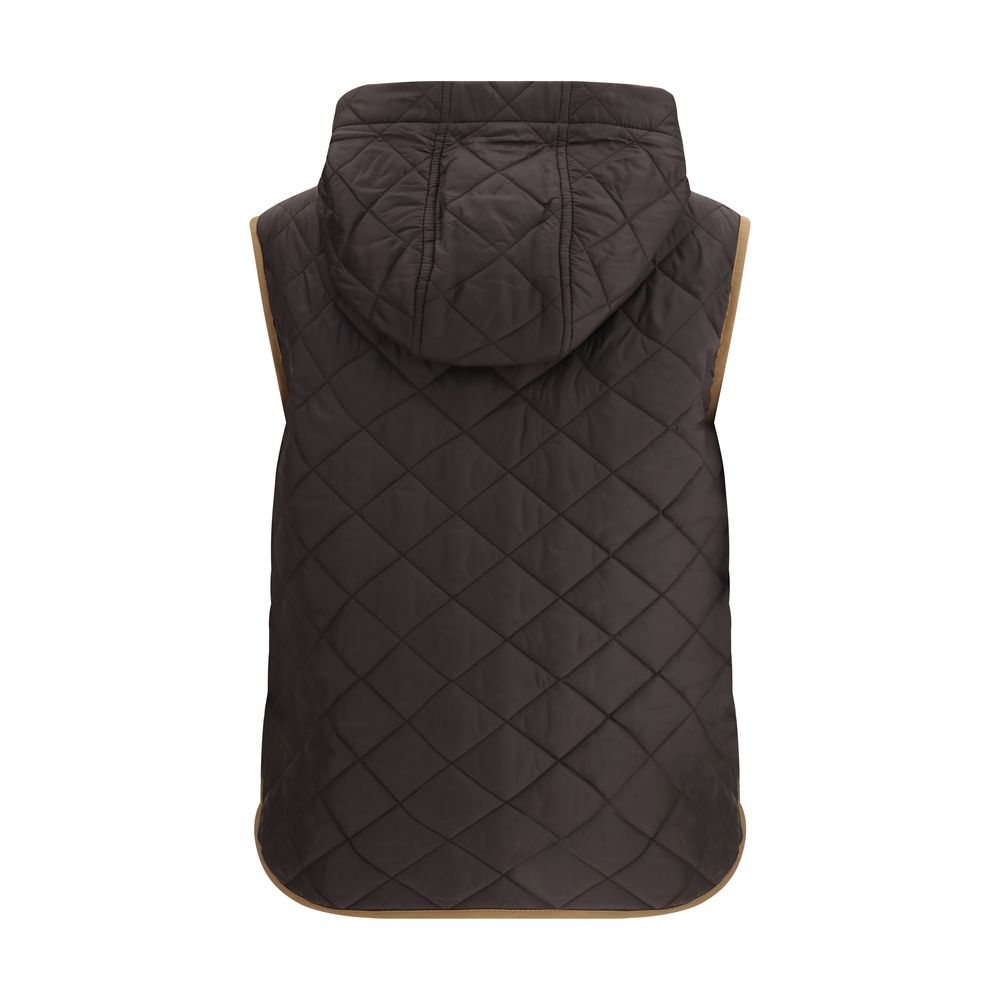 Brunello Cucinelli Brown Nylon Sleveless Jacket