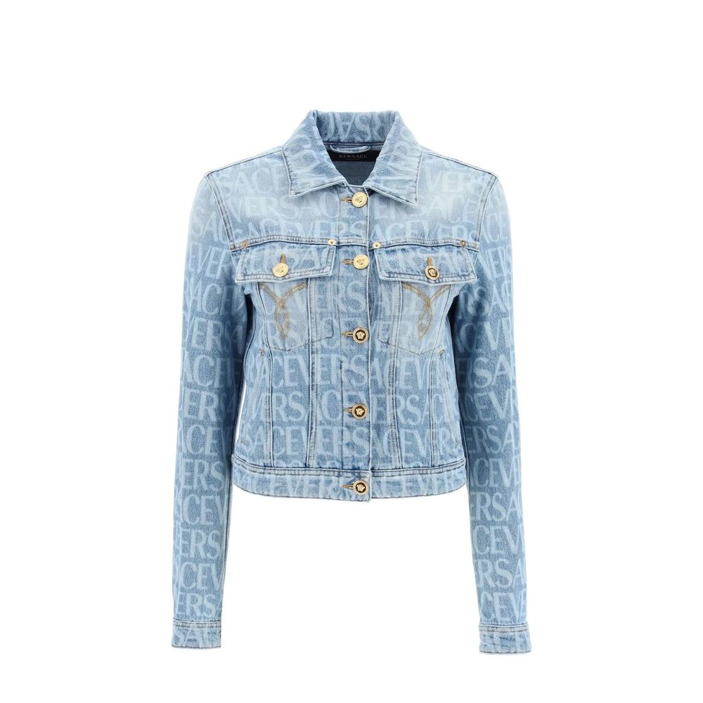 Versace Blue Cotton Denim Jacket