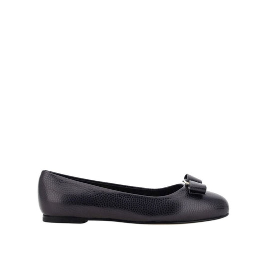 Salvatore Ferragamo Black Calfskin Ballet Flats