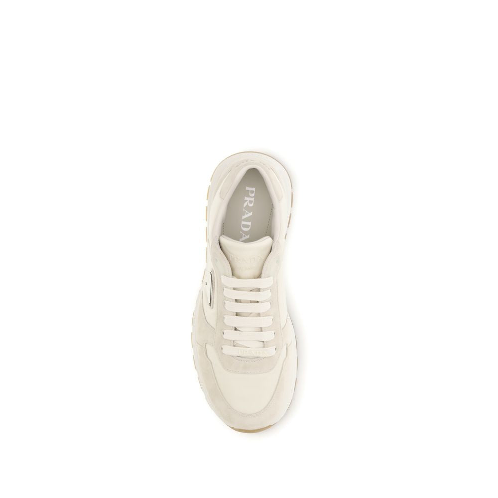 Prada Beige Nylon Low Top Sneakers