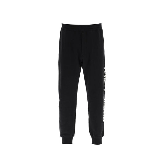 Alexander McQueen Black Cotton Athletic Pants