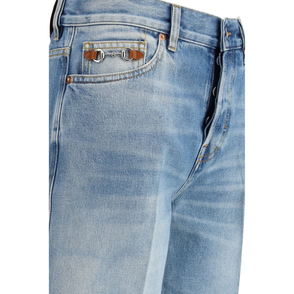 Gucci Blue Cotton Flared Jeans