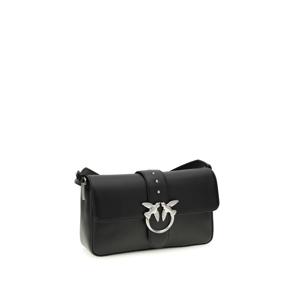 PINKO Black Leather Shoulder Bag