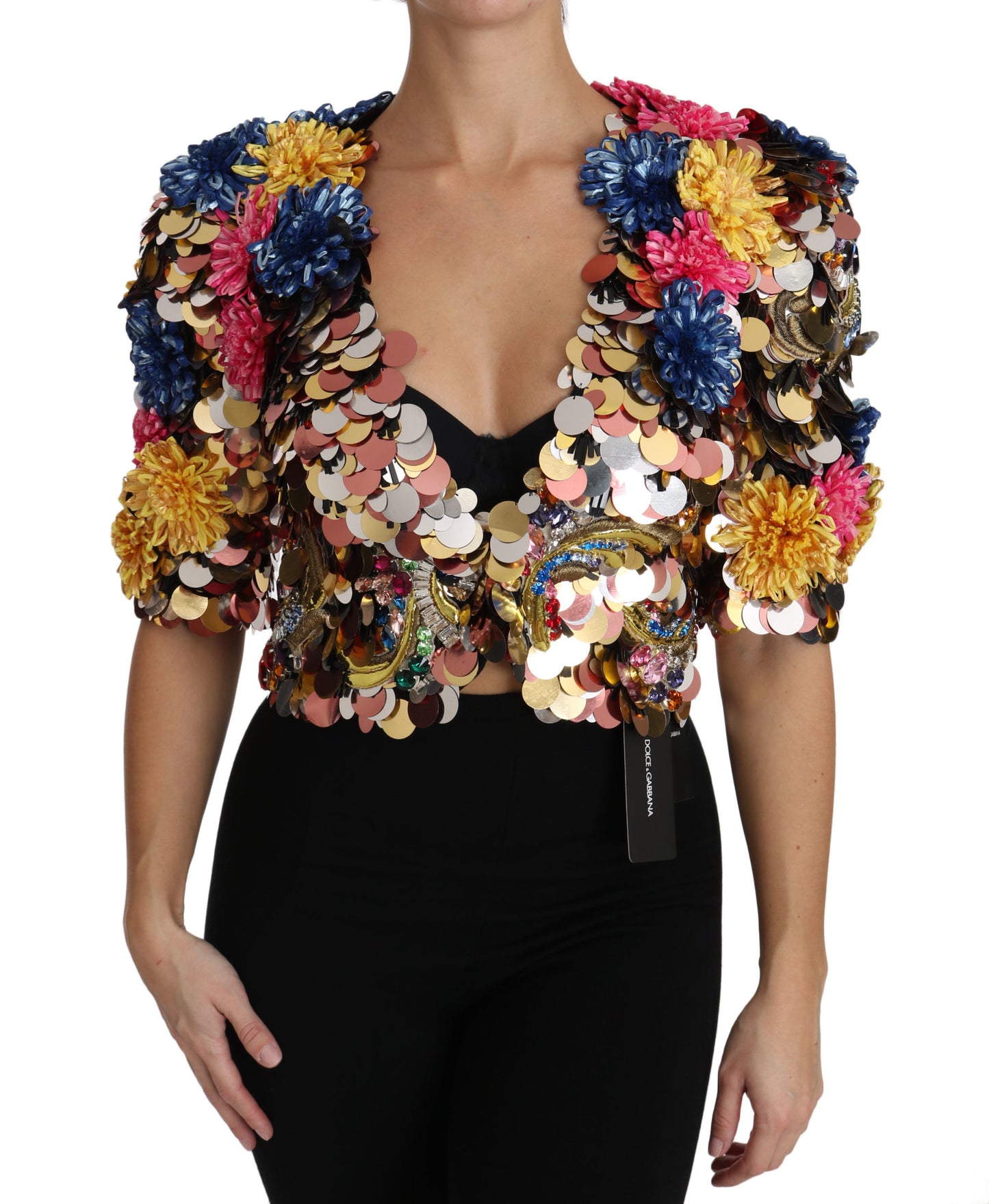 Dolce &amp; Gabbana Enchanted Sicily Crystal Embellished Short Jacket