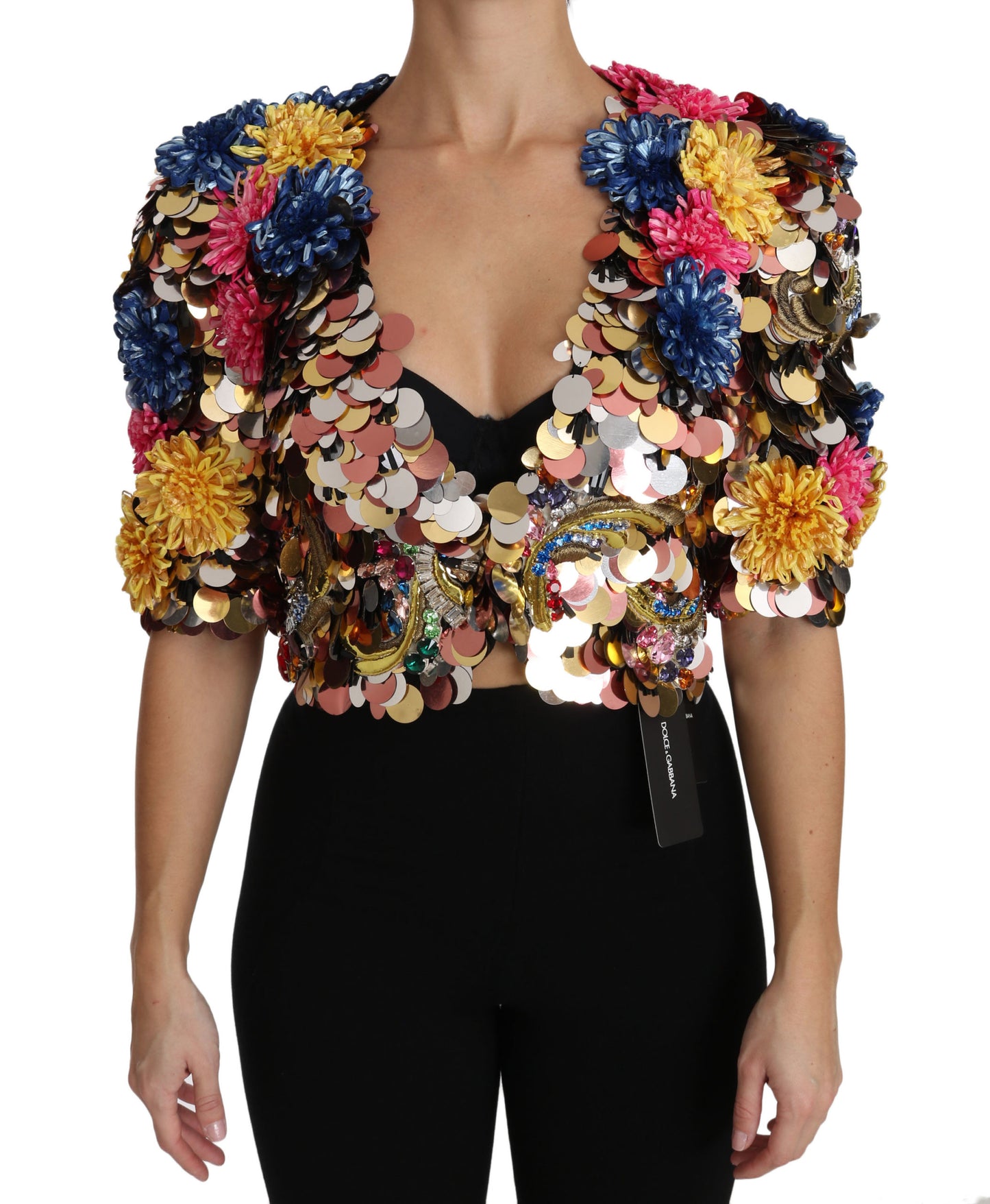 Dolce &amp; Gabbana Enchanted Sicily Crystal Embellished Short Jacket