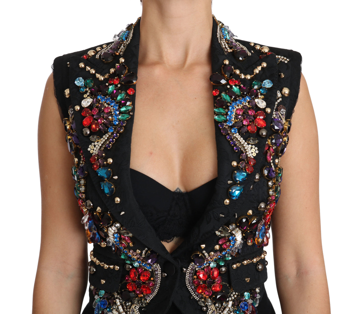 Dolce &amp; Gabbana Enchanted Sicily Vest with Crystal Embellishment