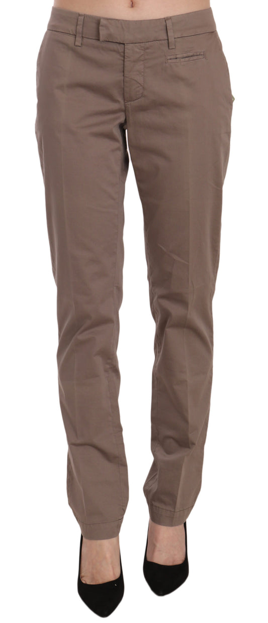 Dondup Chic brown straight cut trousers