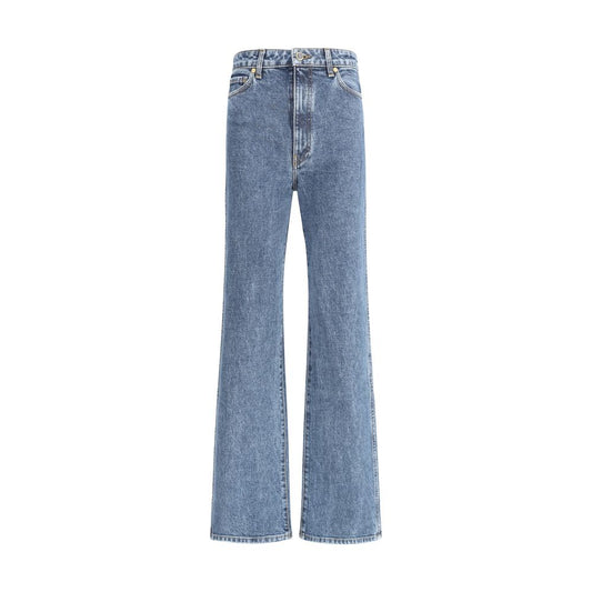 Khaite Blue Cotton High-Waisted Jean