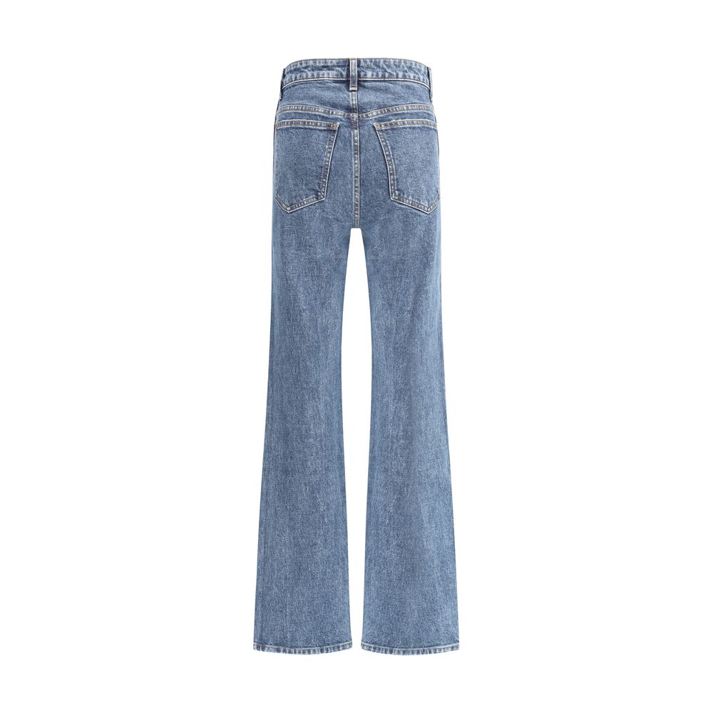 Khaite Blue Cotton High-Waisted Jean