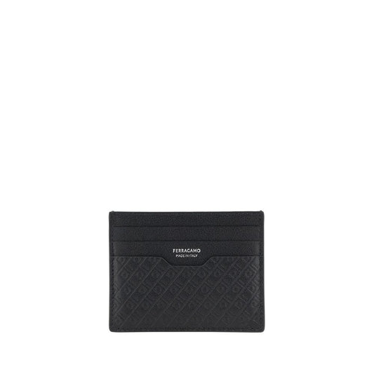 Ferragamo Black Calf Leather Bos Taurus Wallet