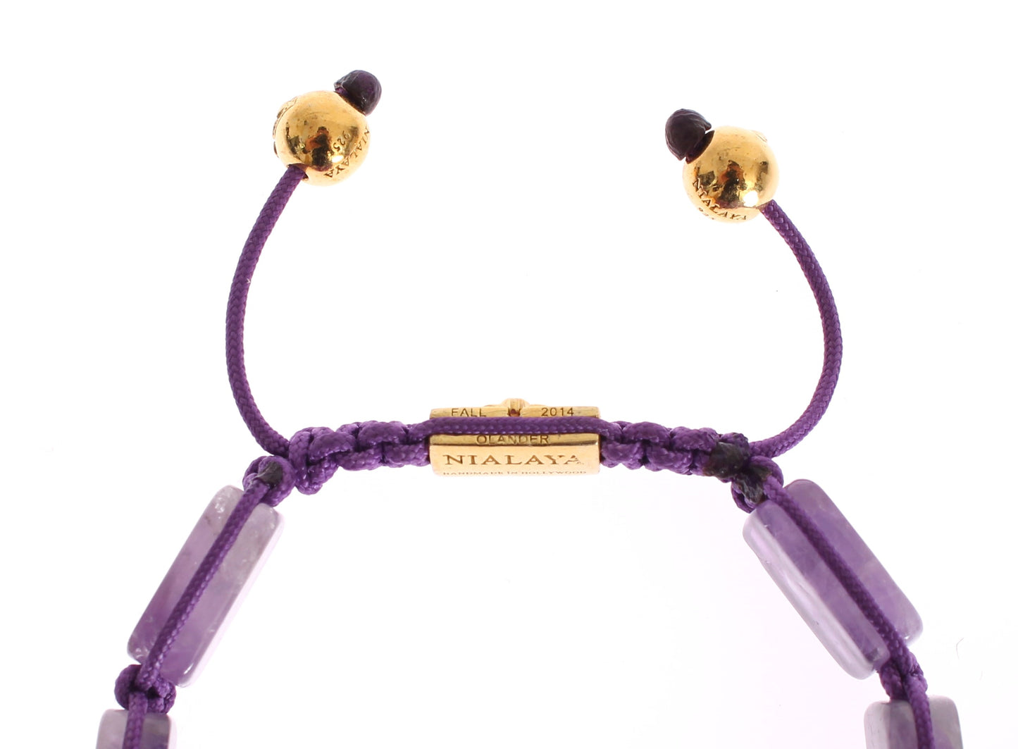 Nialaya Dazzling Diamond Gold Plated Amethyst Bracelet