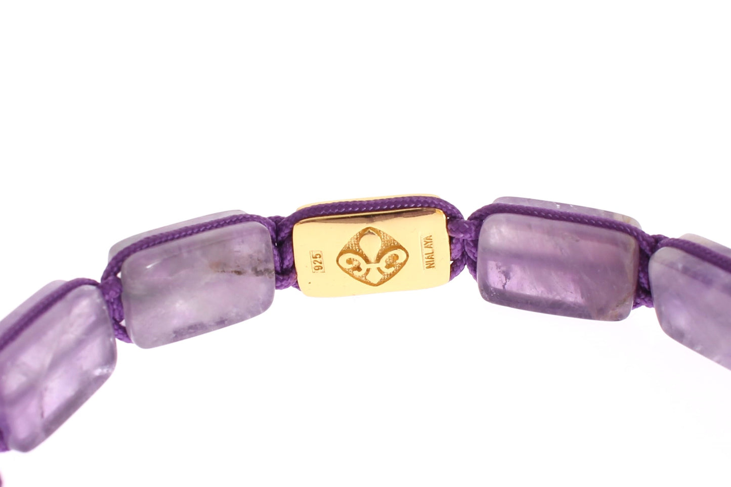 Nialaya Dazzling Diamond Gold Plated Amethyst Bracelet