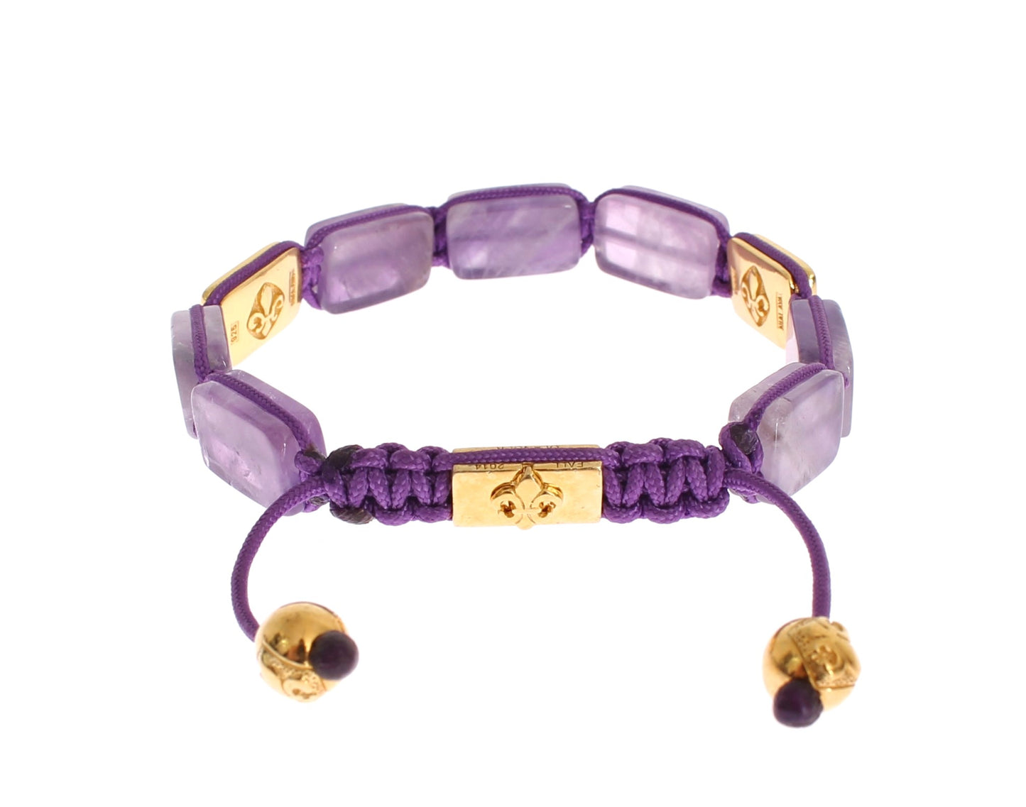 Nialaya Dazzling Diamond Gold Plated Amethyst Bracelet