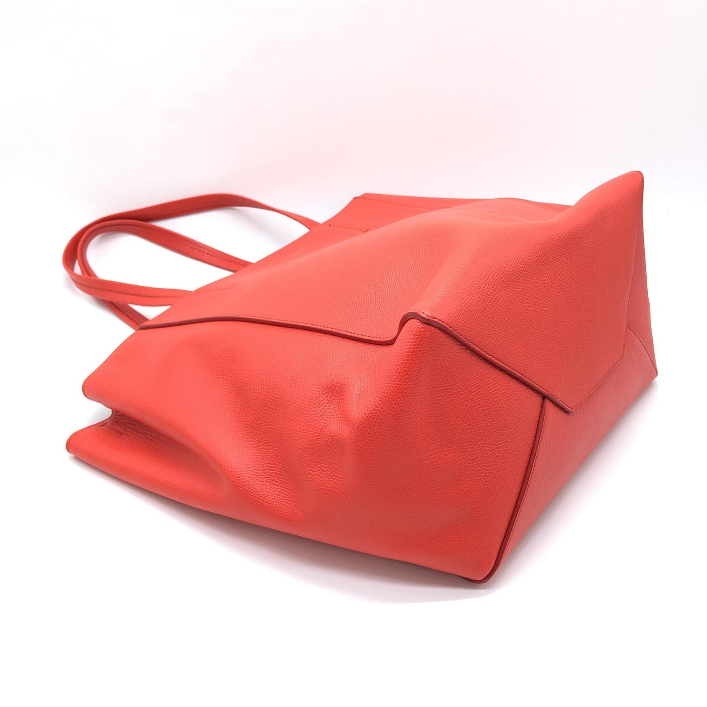 Celine Cabas Phantom Red Pebbled Leather Tote Bag