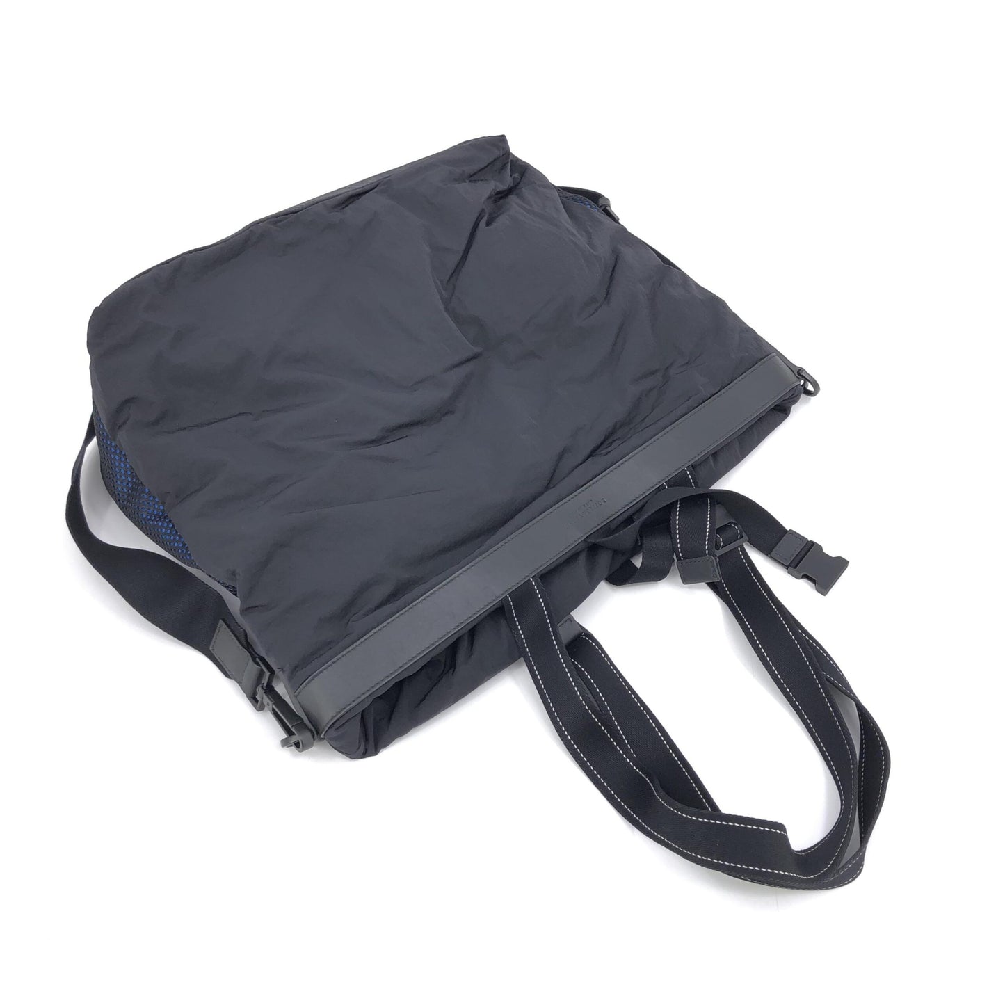 Bottega Veneta Black And Blue Nylon Convertible Tote