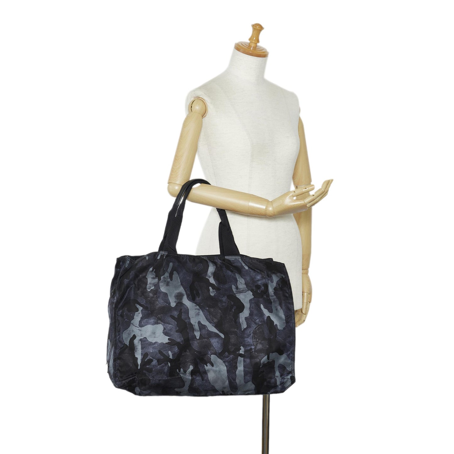 Prada Black Camouflage Tessuto Nylon Tote Bag