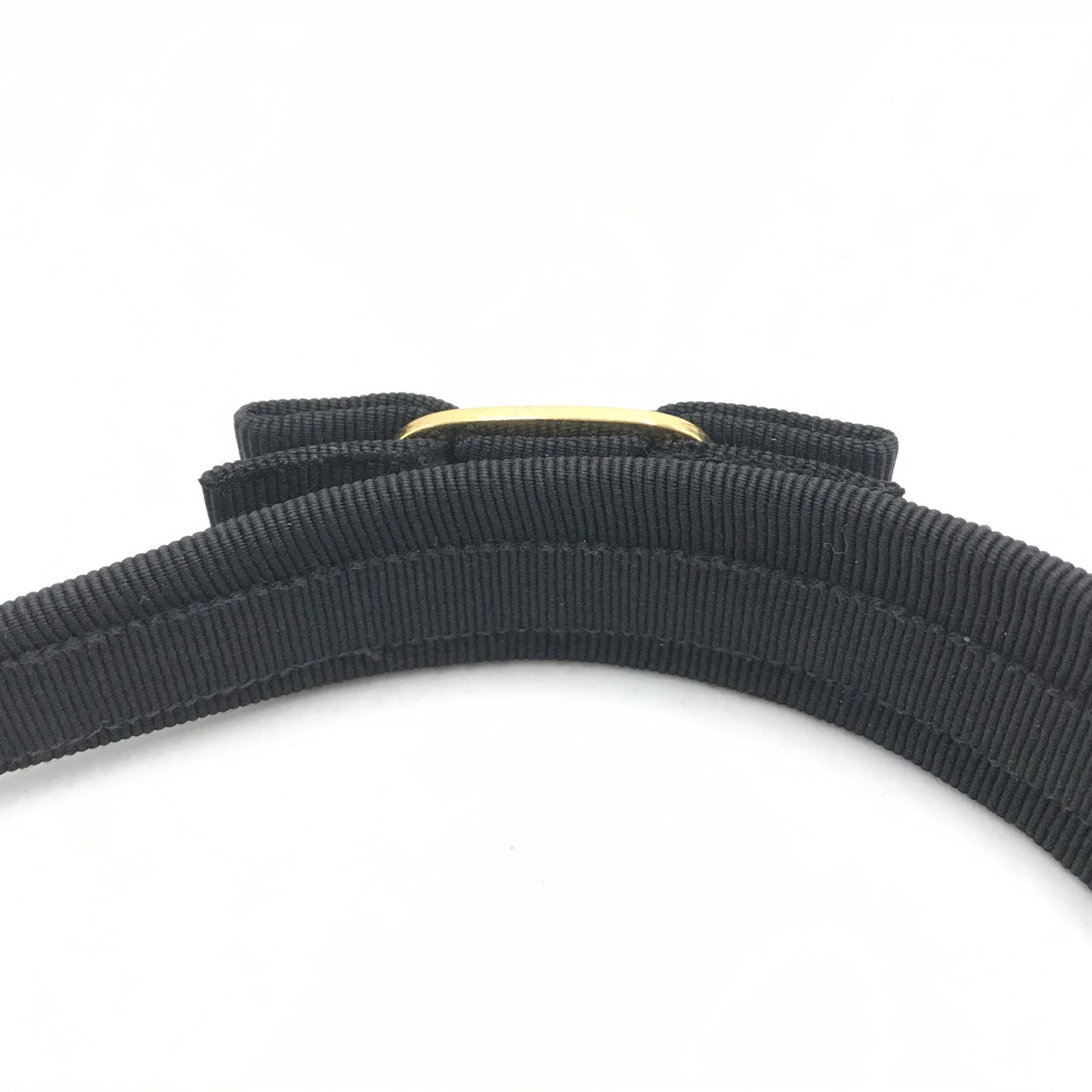 Salvatore Ferragamo Black Grosgrain Headband With Gold Hardware