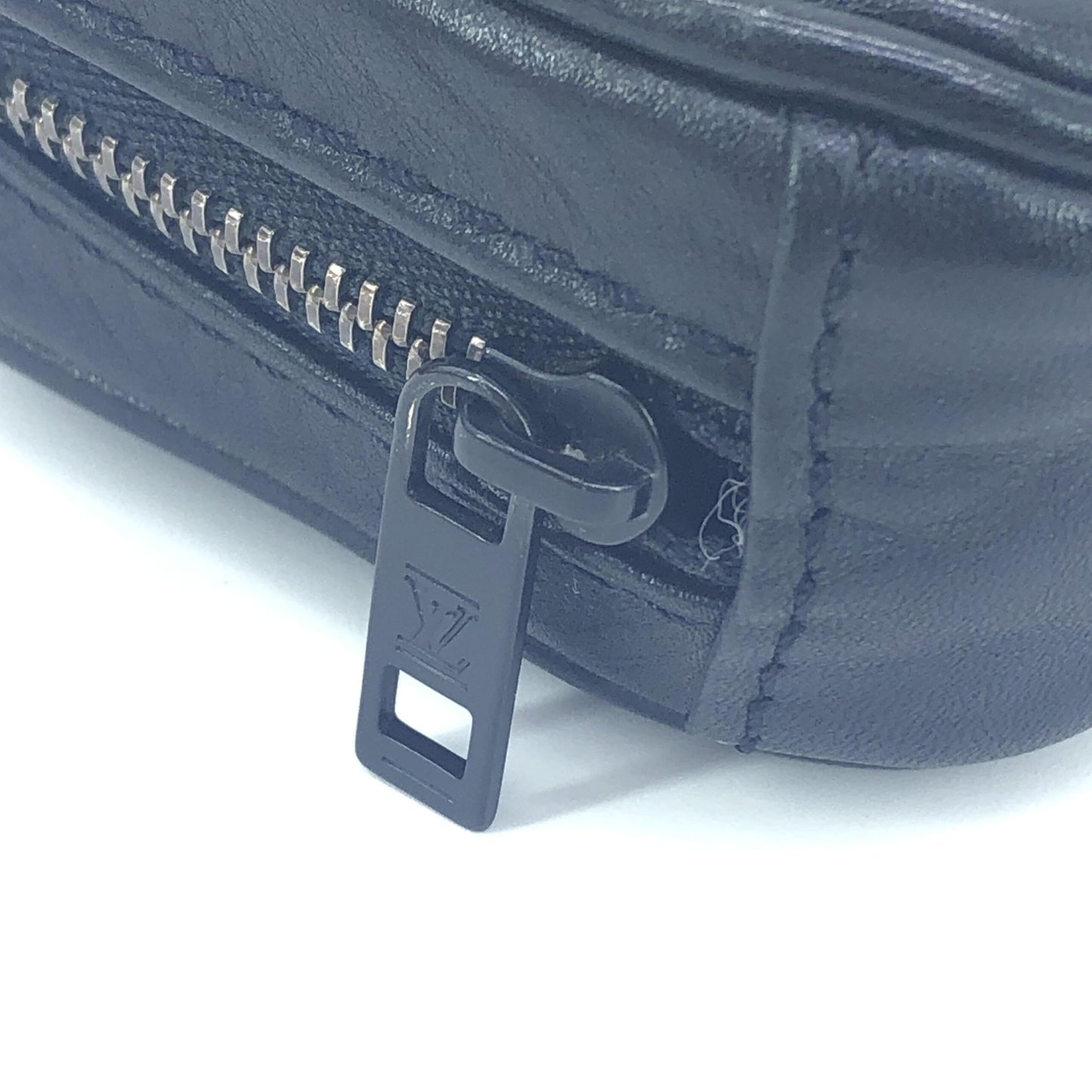 Louis Vuitton Black Leather Zippered Carrying Case