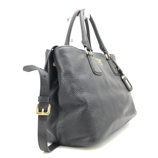 Prada Galleria Vitello Daino Black Leather Top Handle Bag