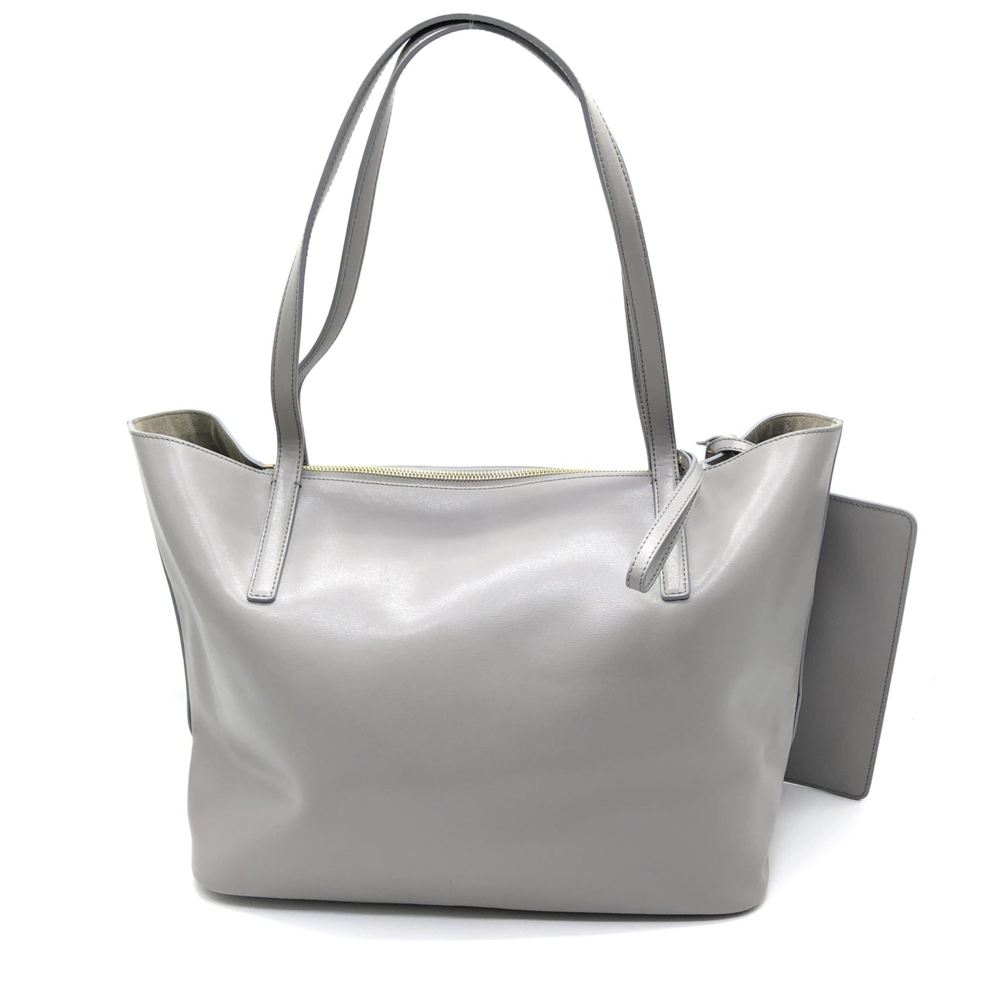 Salvatore Ferragamo Gancio City Light Grey Leather Tote Bag