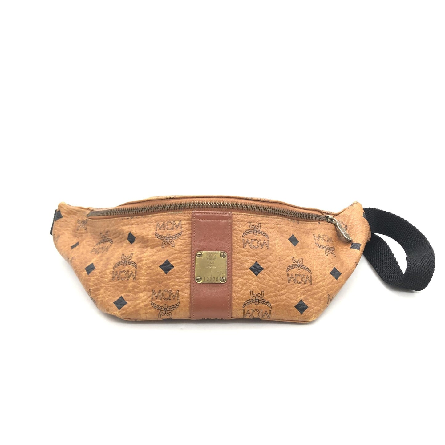 MCM Leather Waist Bag With Logo Pattern