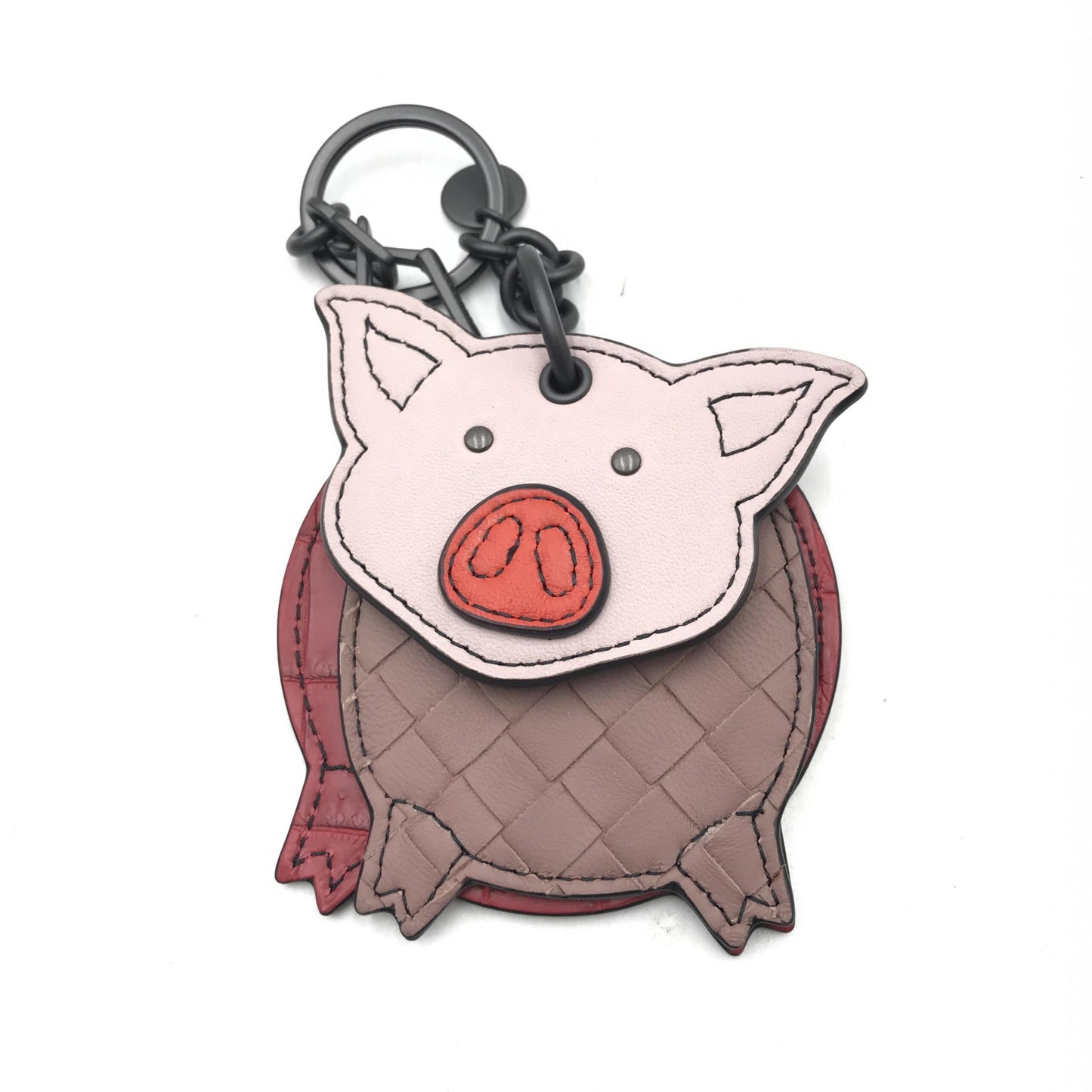 Bottega Veneta Pig Leather Keychain With Charm Design