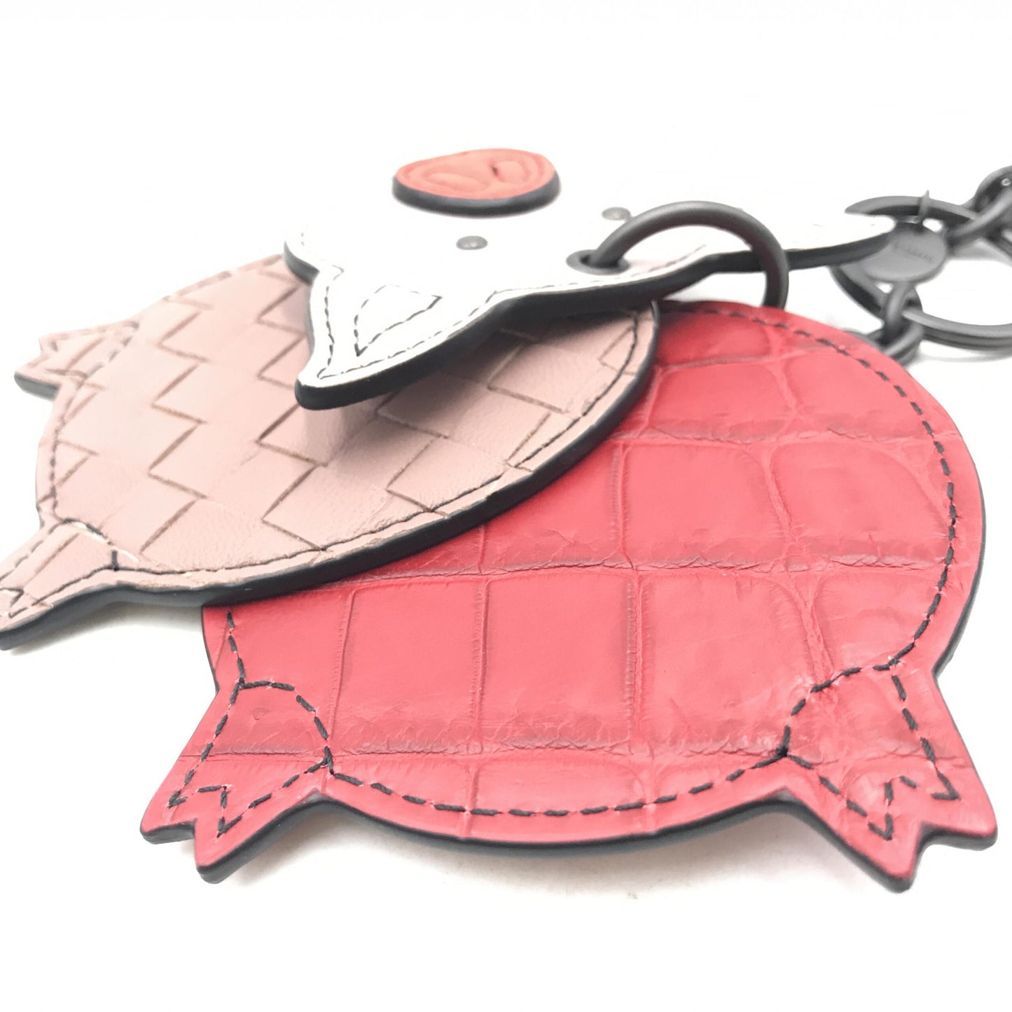 Bottega Veneta Pig Leather Keychain With Charm Design