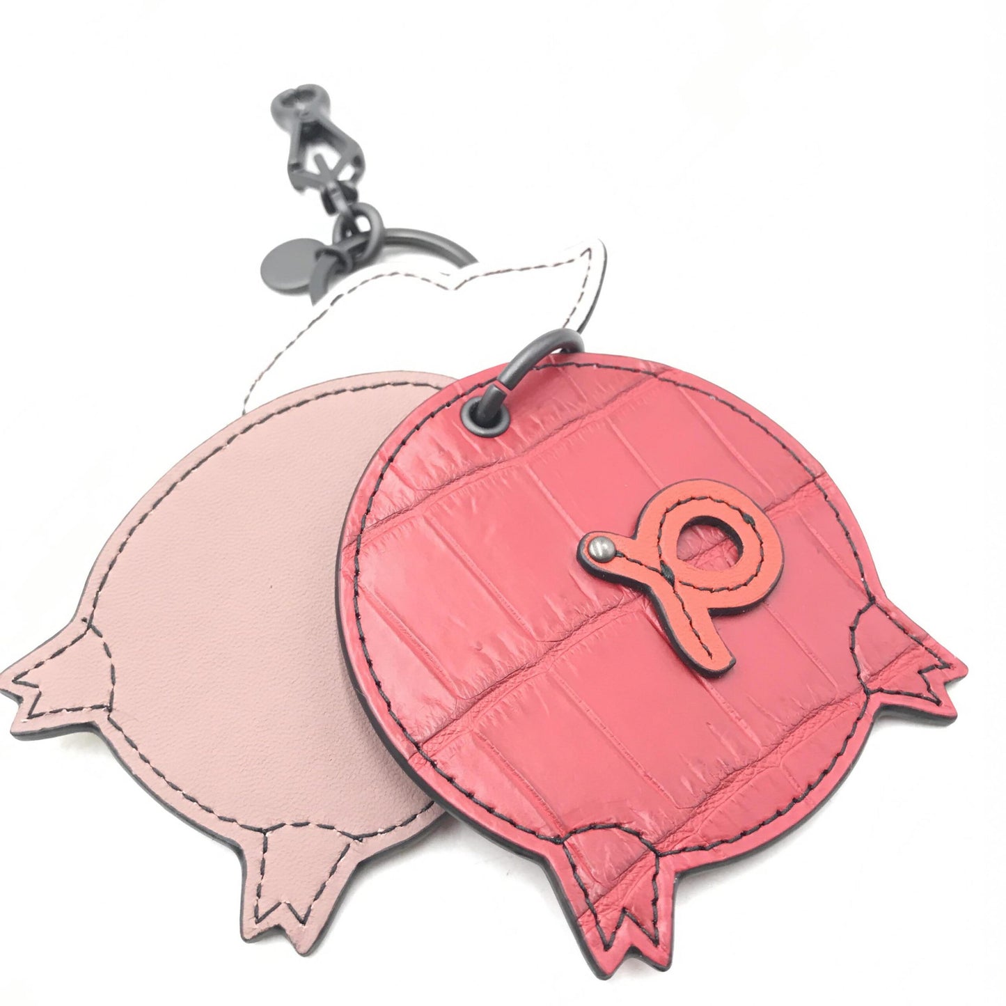 Bottega Veneta Pig Leather Keychain With Charm Design