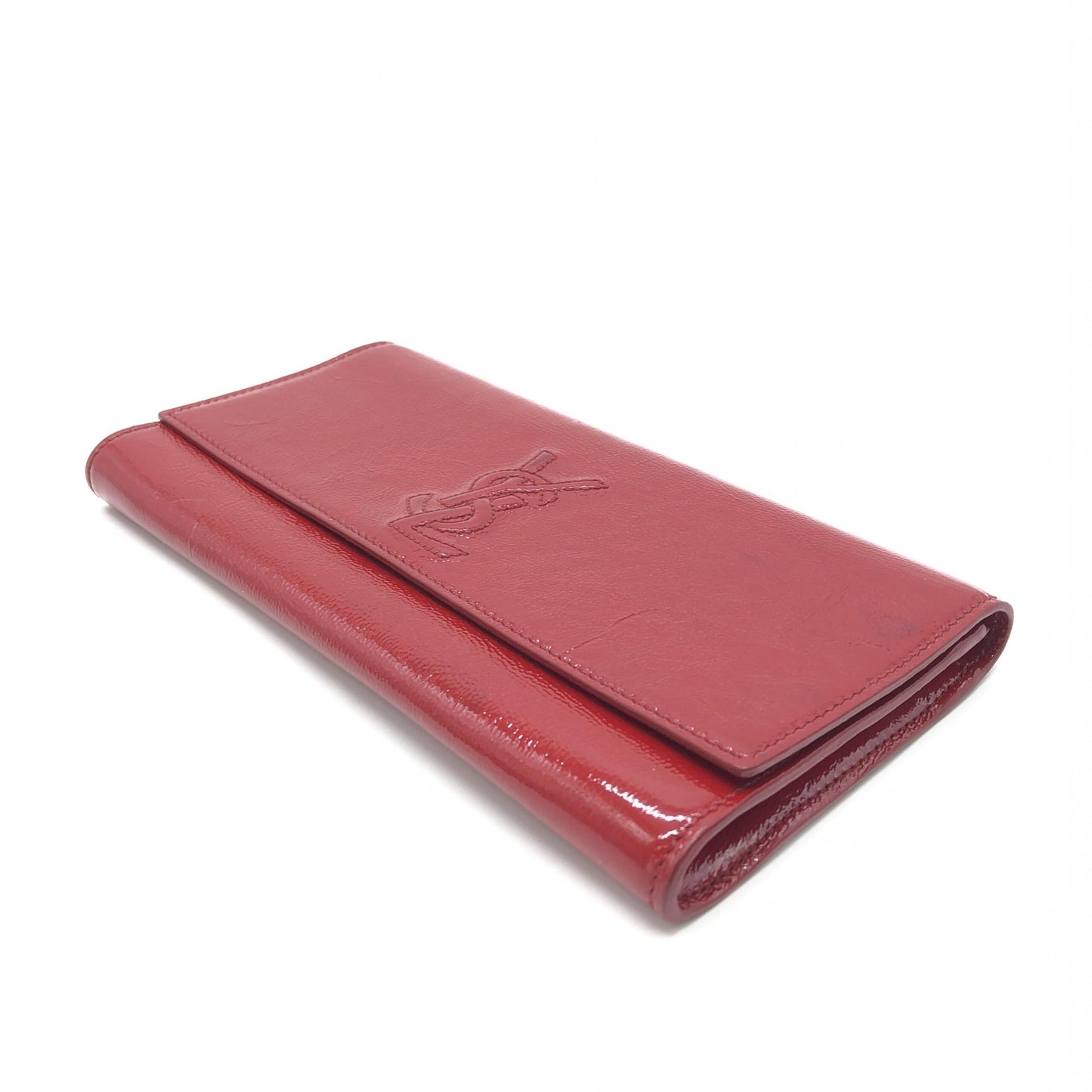 Saint Laurent Red Patent Leather Clutch Bag