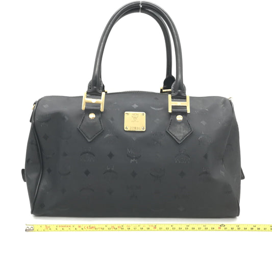 MCM Black Visetos Monogram Boston Bag
