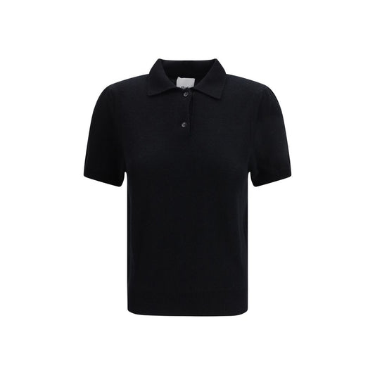 Allude Black Cashmere Polo Shirt