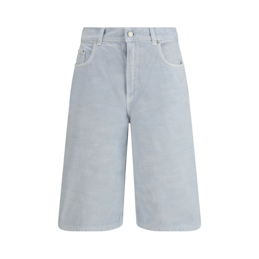 Haikure Blue Cotton Bermuda Shorts