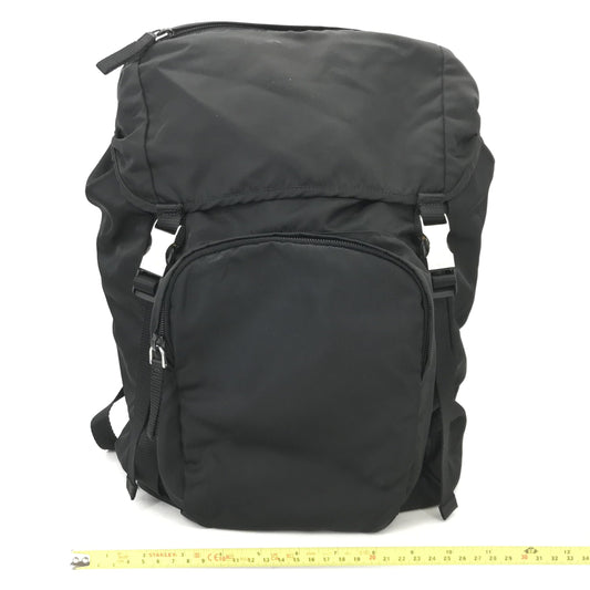 Prada Black Nylon Backpack With Adjustable Straps
