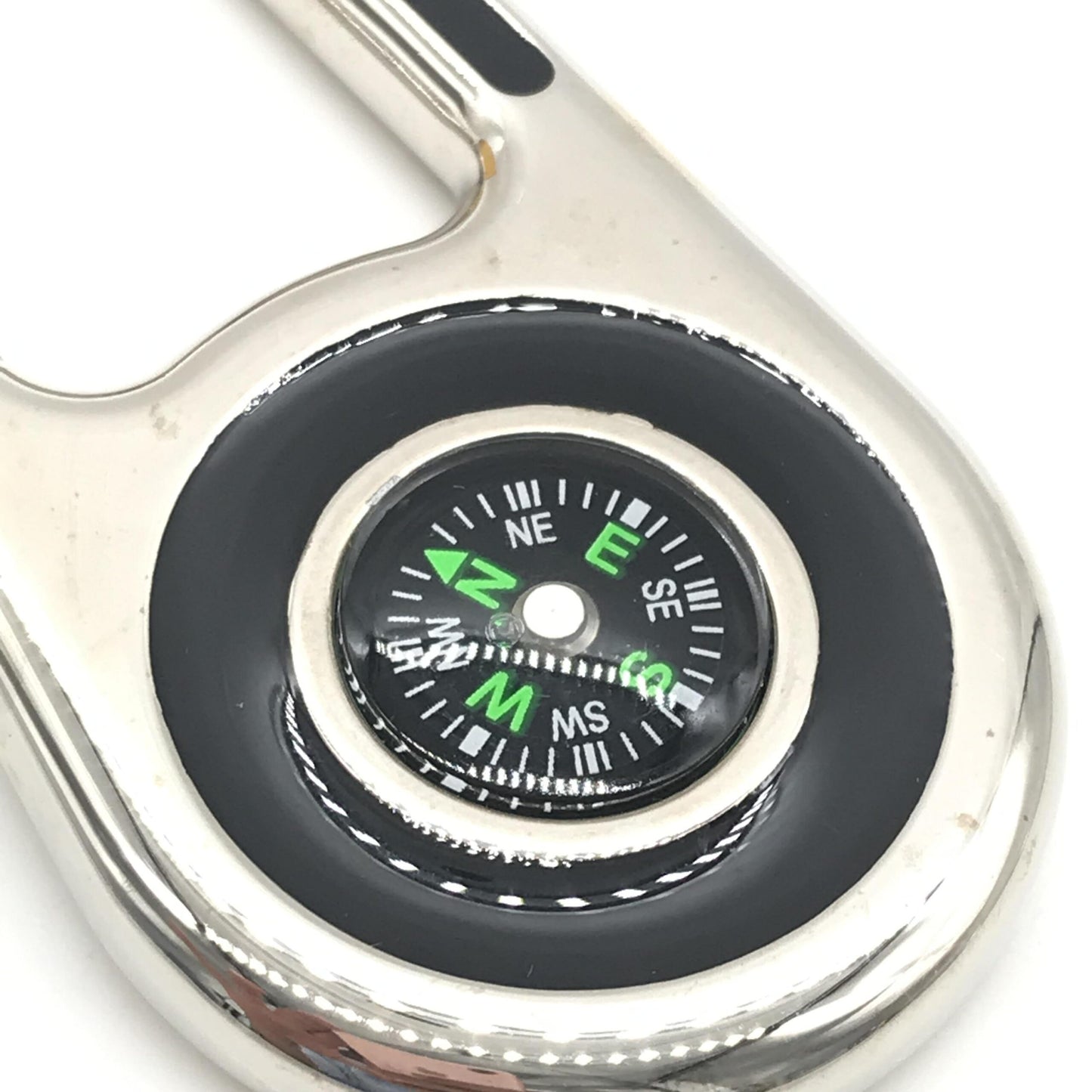 Fendi Silver Metal Compass Charm Keychain