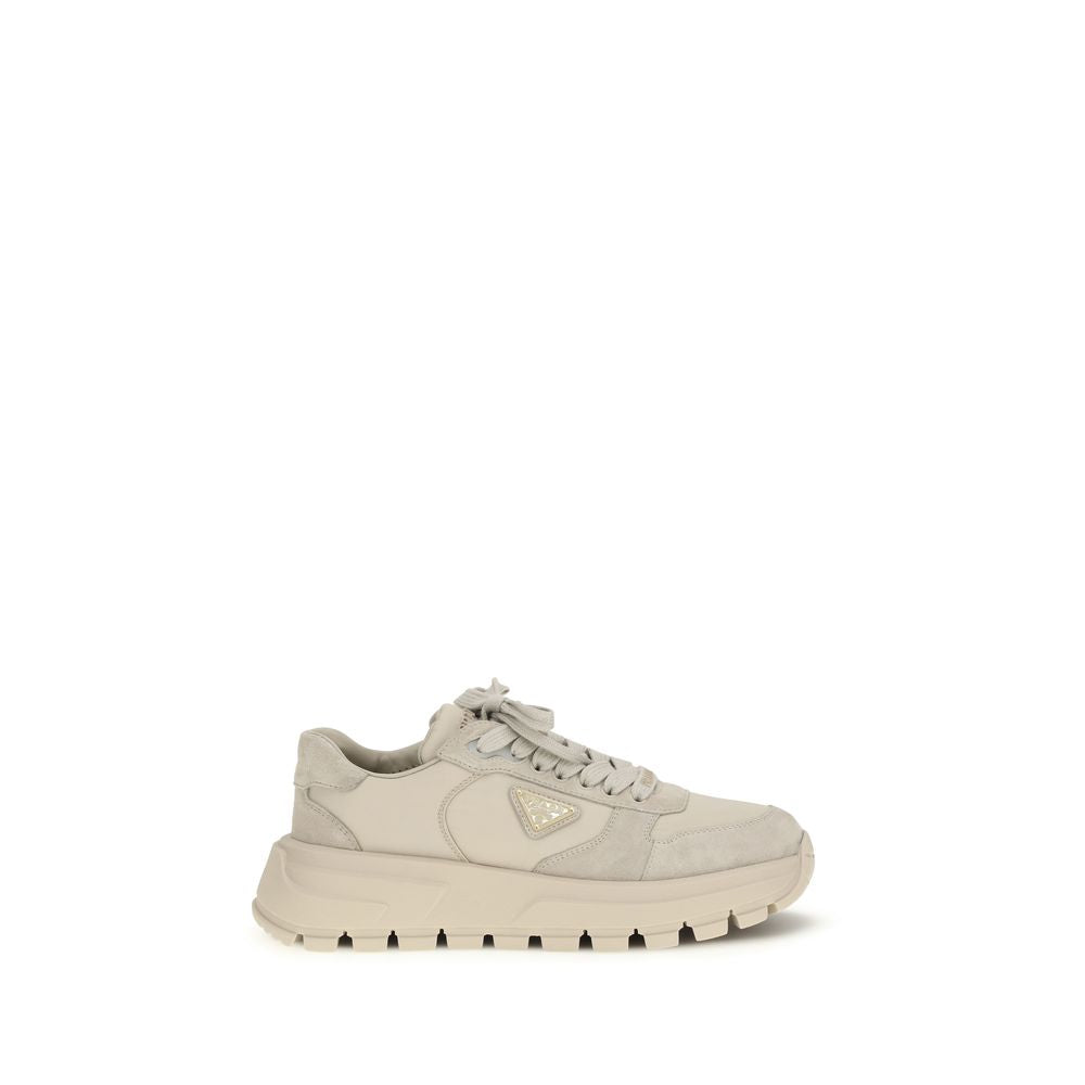 Prada Beige Recycled Polyamide Athletic Sneakers