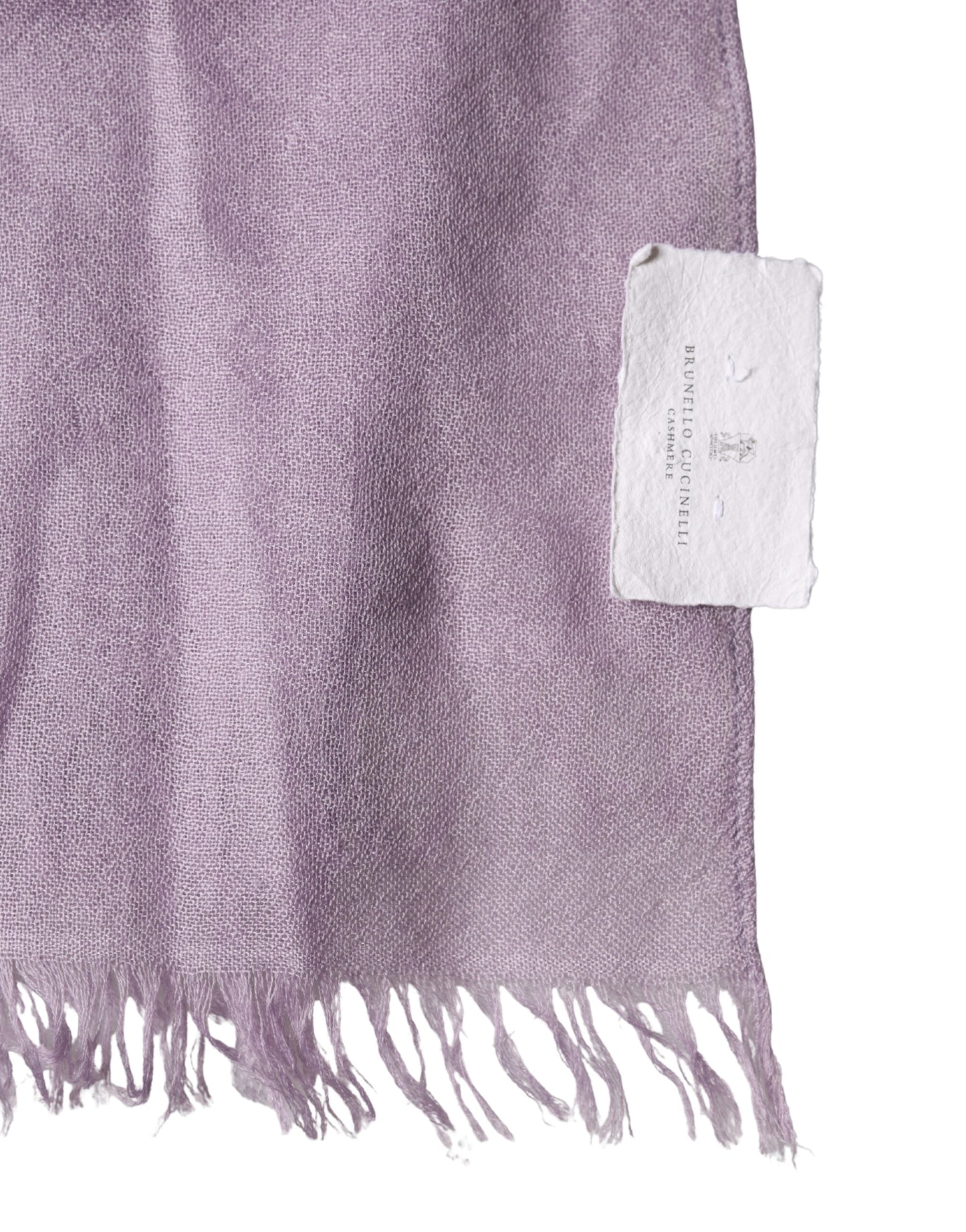 Brunello Cucinelli Purple Cashmere Silk Fringe Wrap 200cm x 95cm Scarf