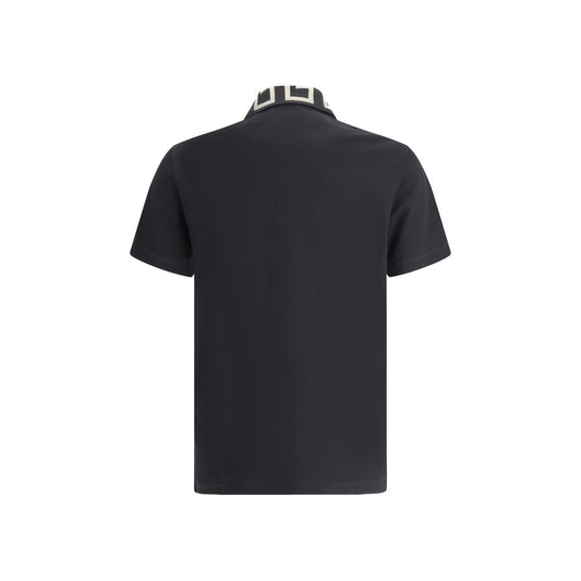 Versace Black Cotton Polo Shirt