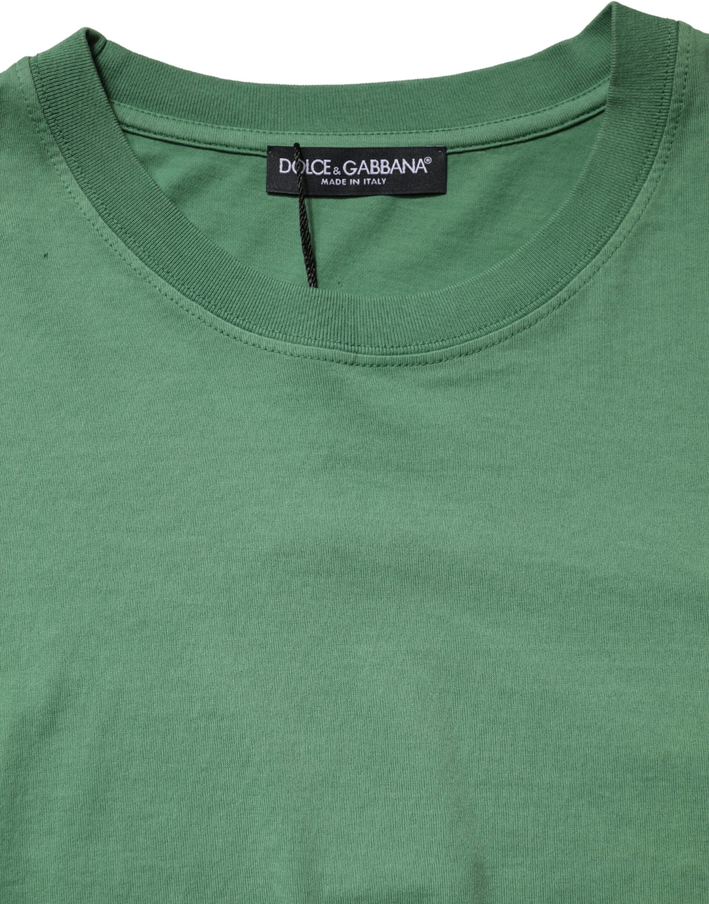 Dolce & Gabbana LightGreen Cotton Crewneck Short Sleeve T-Shirt