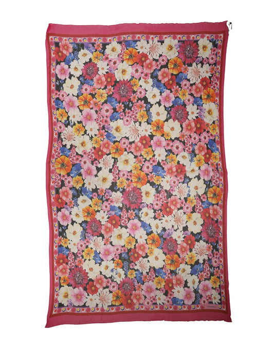 Dolce & Gabbana Multicolor Floral Print Shawl Stole 200cm x 120cm  Scarf