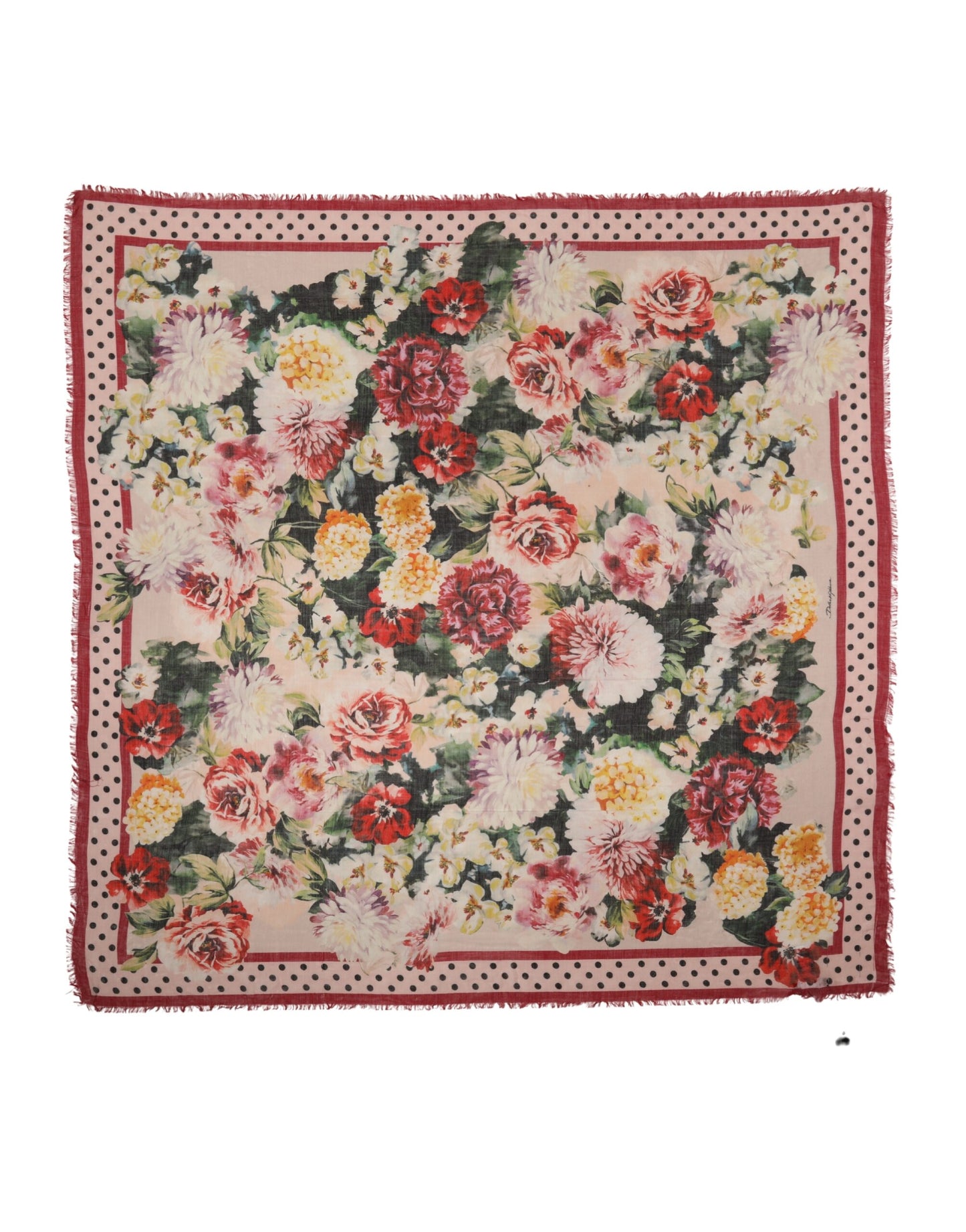 Dolce & Gabbana Multicolor Floral Print Square Stole 133cm x 133cm Scarf