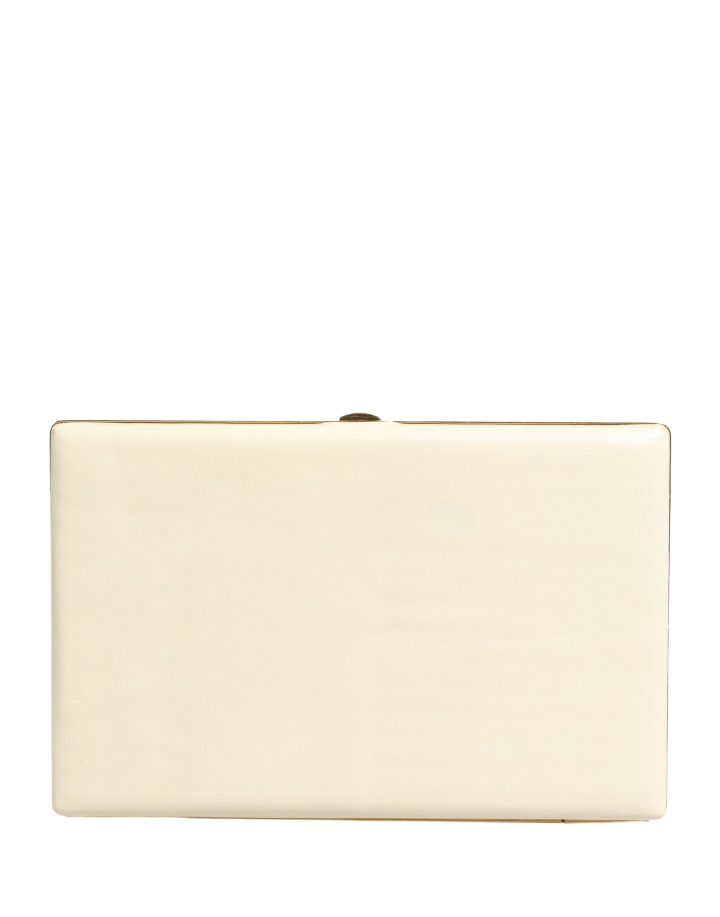 Dolce & Gabbana White Lambskin Leather Clutch Evening Women Purse Bag