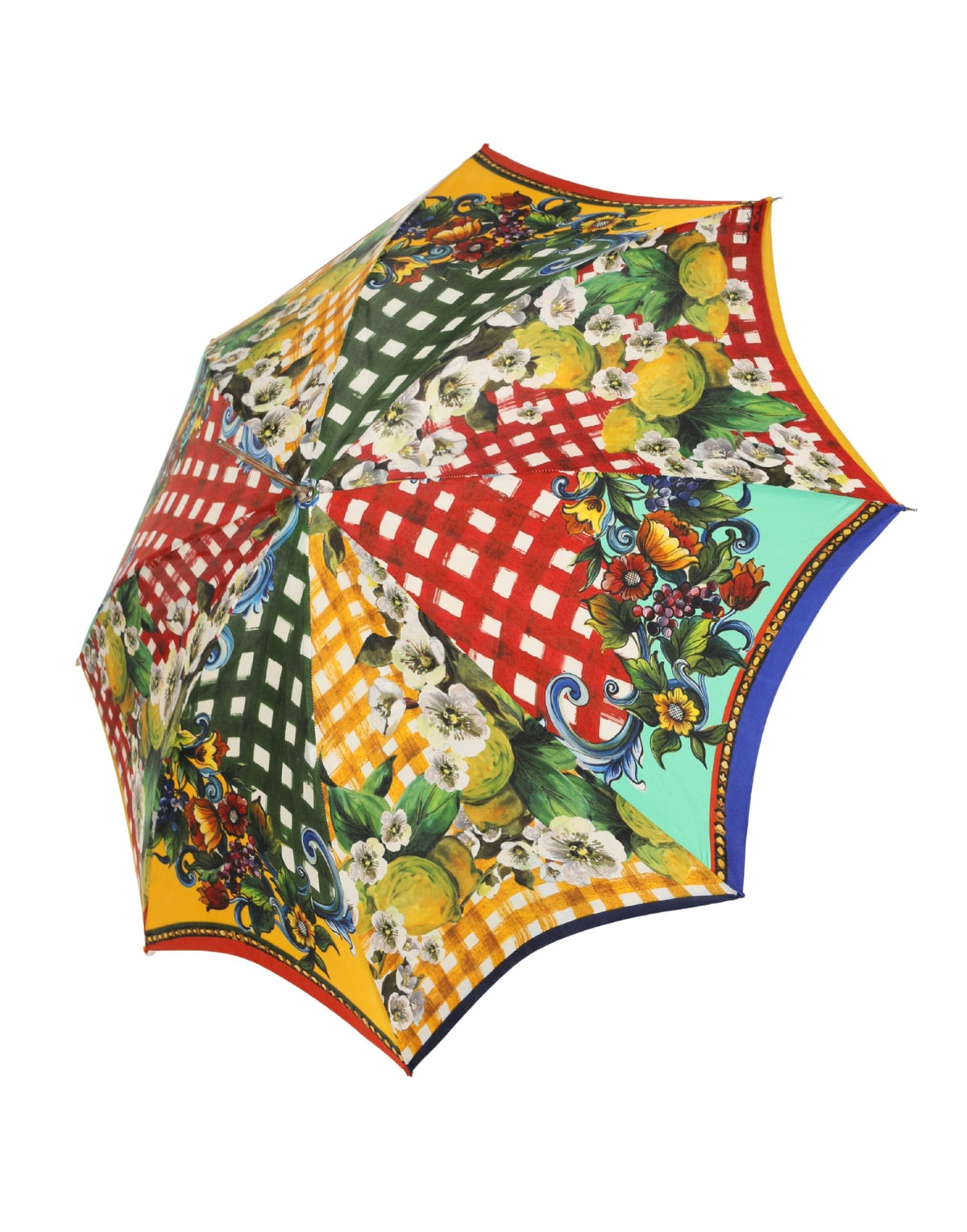 Dolce & Gabbana Multicolor Carretto Siciliano Print Collapsible Umbrella
