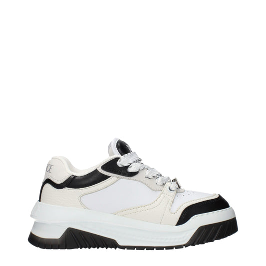 Versace White Leather Low Top Sneakers